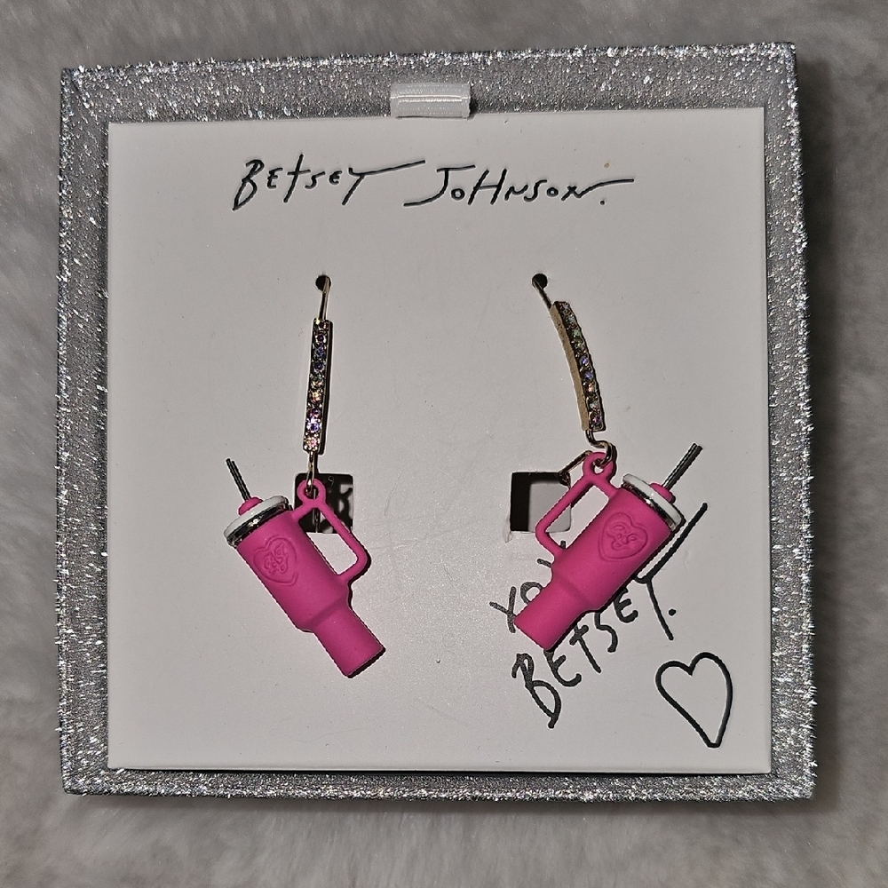 Betsey Johnson Pink Stanley Earrings